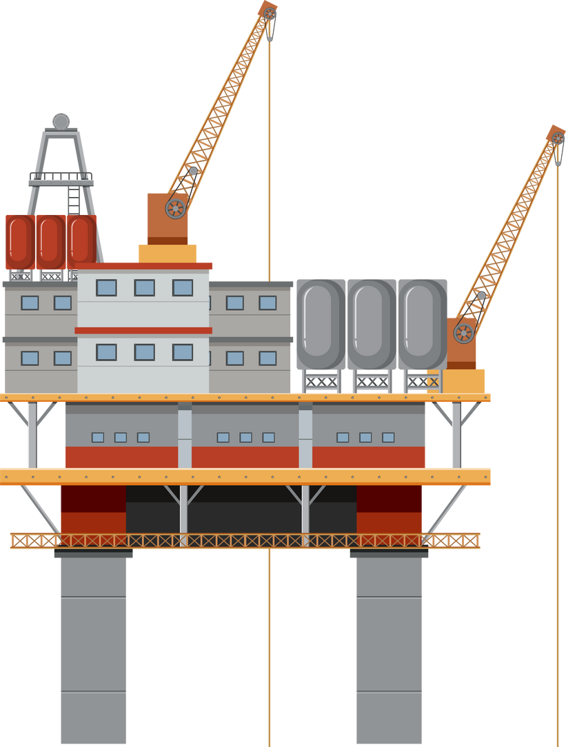 Oil Platform or Oil Rig Isolated